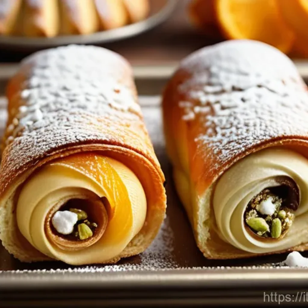 여행 중의 디저트 탐방 경험 - **Prompt 1: Classic Italian Pasticceria Display**
"A captivating close-up photograph of a meticu...